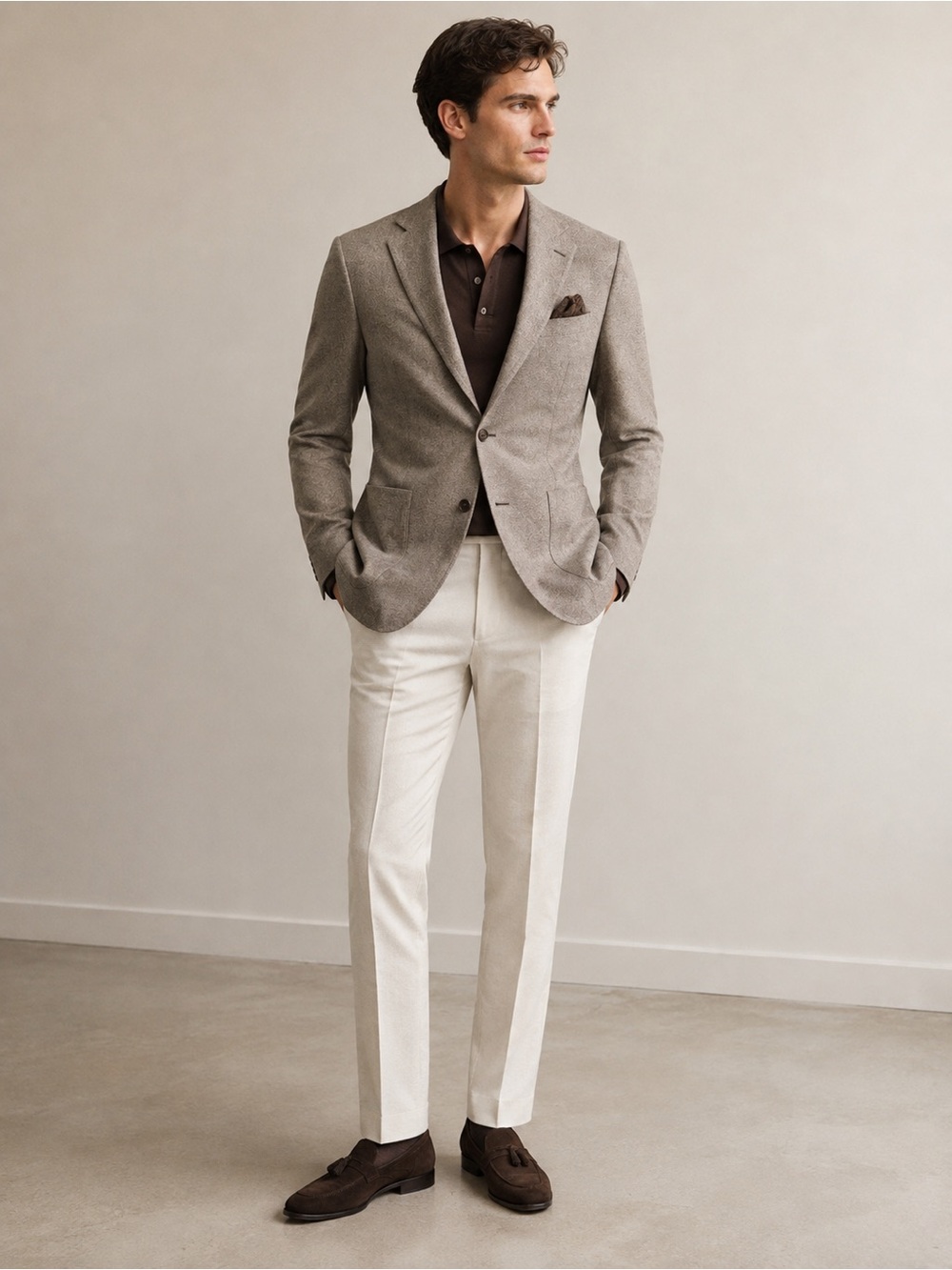 Suitsupply Havana 40S Taupe Angelico Pure Wool Blazer Sport Coat
